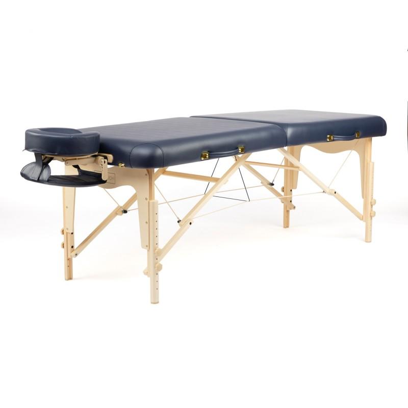 Plooibare massage tafel PRO in hout - blauw