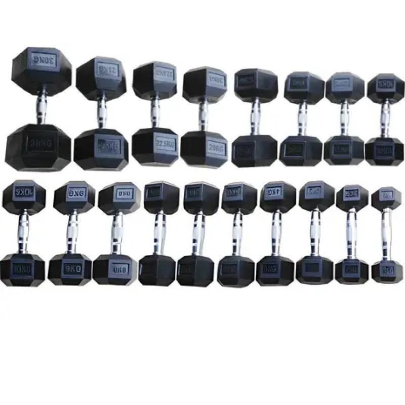 Toorx - MEG HEXAGON DUMBBELL - Rubber Dumbbell - 17,5kg - p--stuk