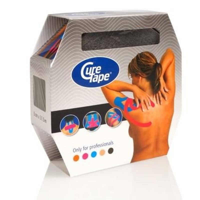 Cure tape - Kinesiotape : Curetape, zwart - 5cm x 31,5m