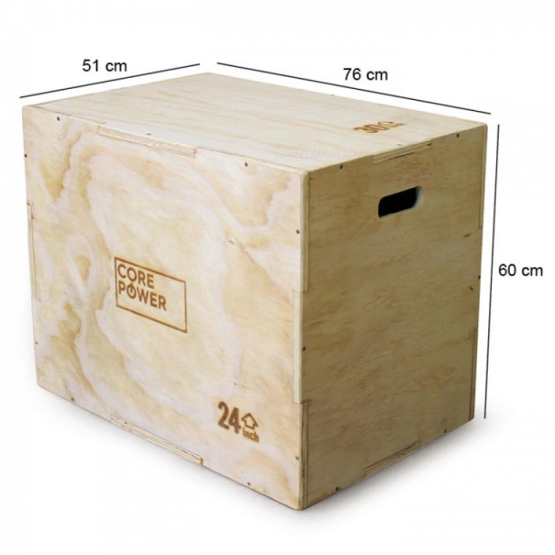 Core Power houten Plyo Box hout 3-in-1 50x60x76cm
